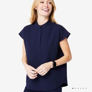 Figs Navy Scrub Top